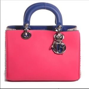 christian dior calfskin python diorissimo fuchsia
